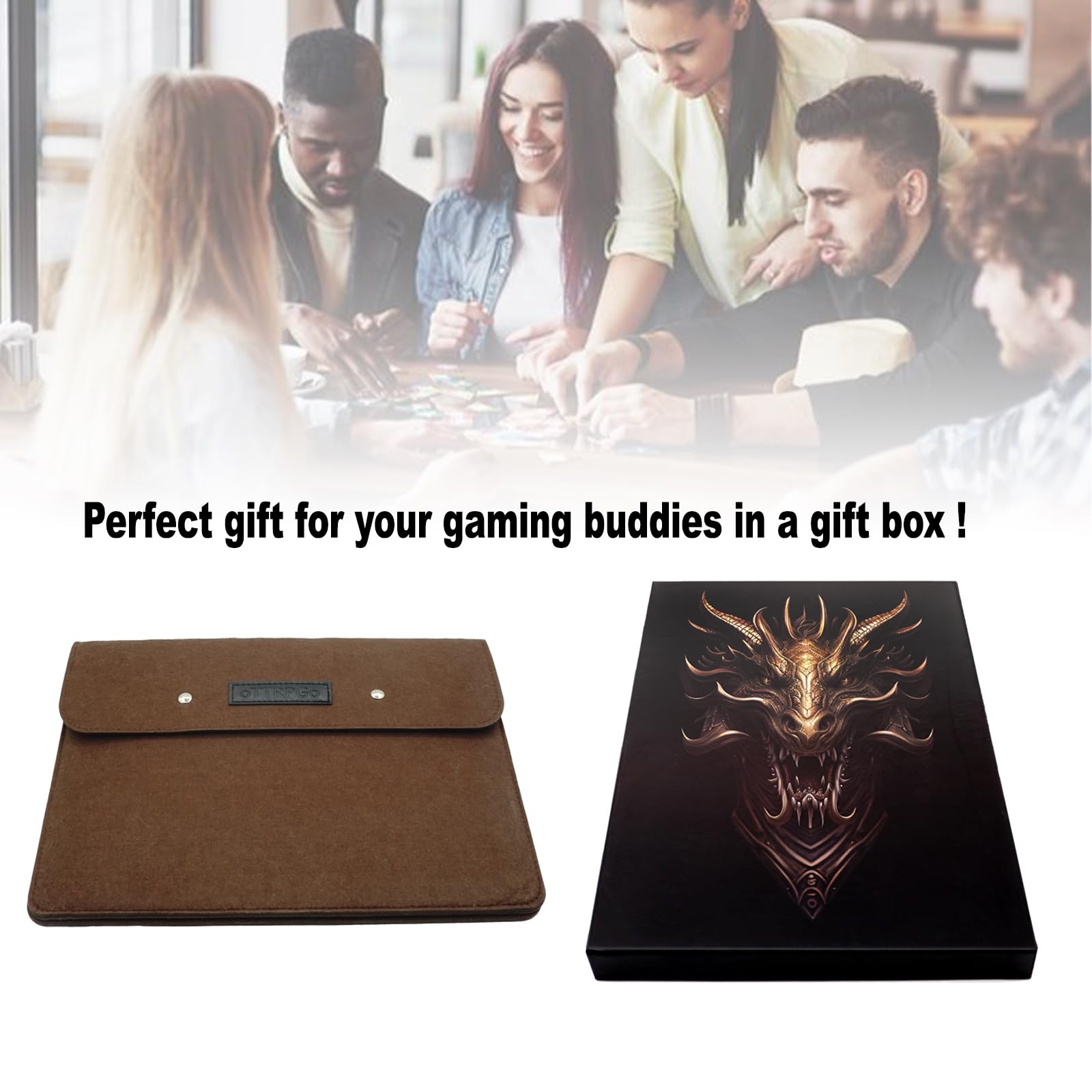 oTTTPGo DND DM Screen 5e,Dungeon Master Screen for Dungeons and Dragons Gifts,4 Embossed Panels Total Width 37",Support 8.5x11 Print Paper - Image 6